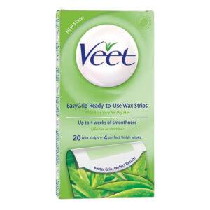 Veet - EasyGrip Ready-to-Use Wax Strips With Aloe Vera For Dry Skin